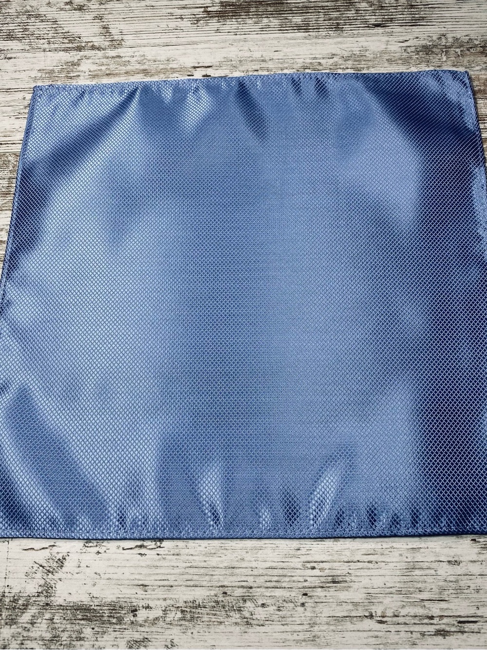 Light Blue Pocket Square Micro Geometric Textured Silk Blend Mens Handkerchief